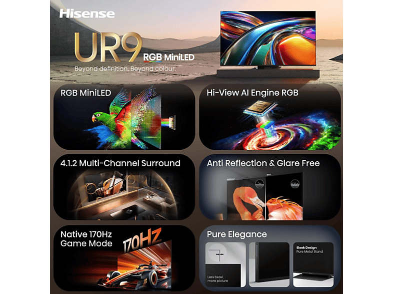 Hisense 65UR9S (2026) 65 Zoll RGB Mini LED Smart TV; RGB MiniLED TV — Foto 2 von 5