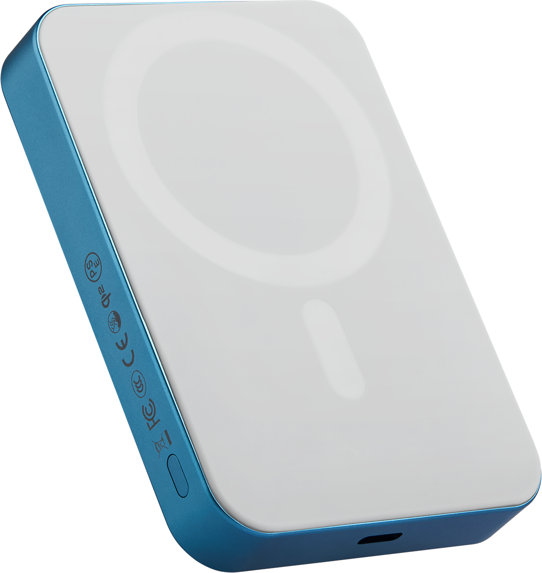 Kék és fehér MagSafe töltő CE és FCC tanúsítvánnyal.