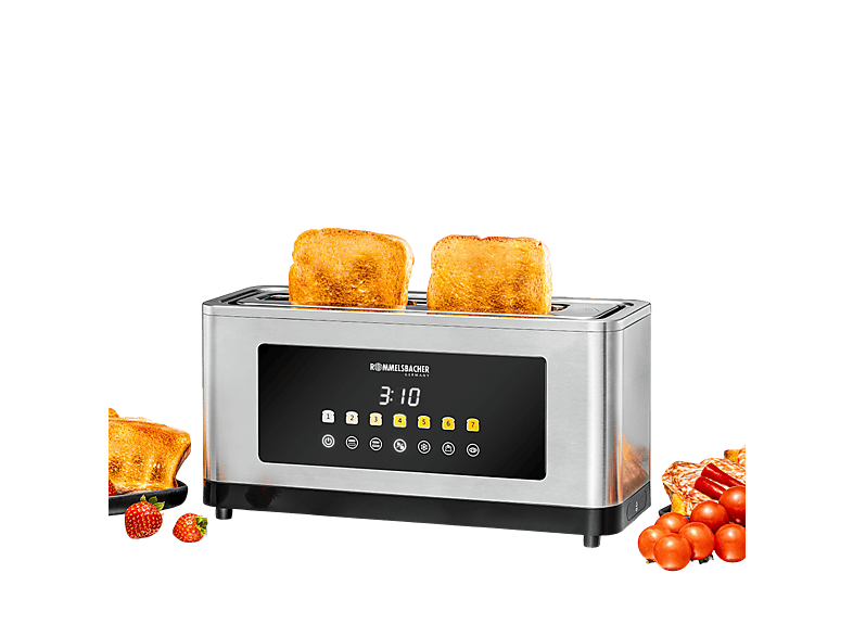 ROMMELSBACHER TOL 1000 Automatik Langschlitz Toaster (Silber, 930 Watt ...