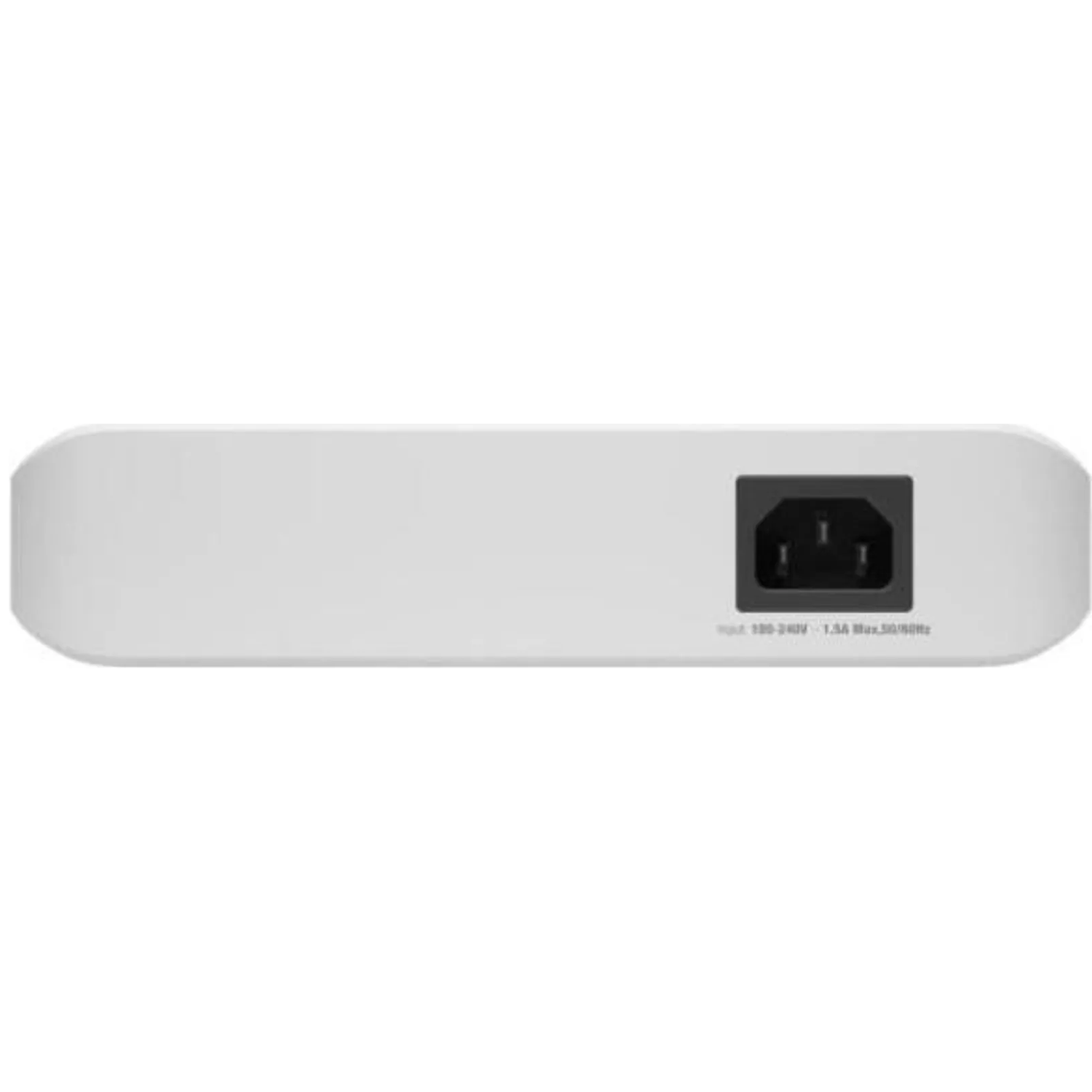 White box with a black power connector and labeling.