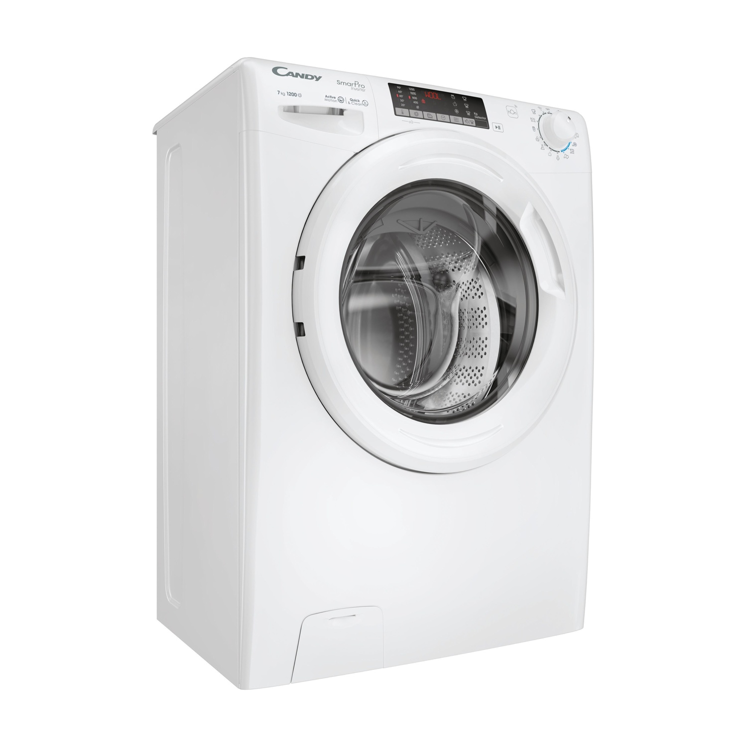 Lavatrice Candy SmartPro bianca, capacità 7kg, centrifuga 1200 giri.