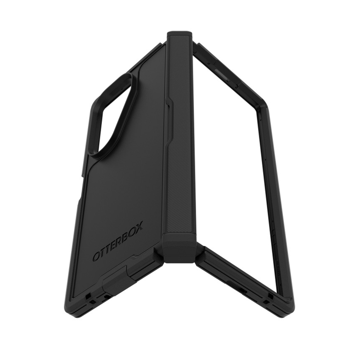 Custodia per telefono pieghevole nera con logo Otterbox.