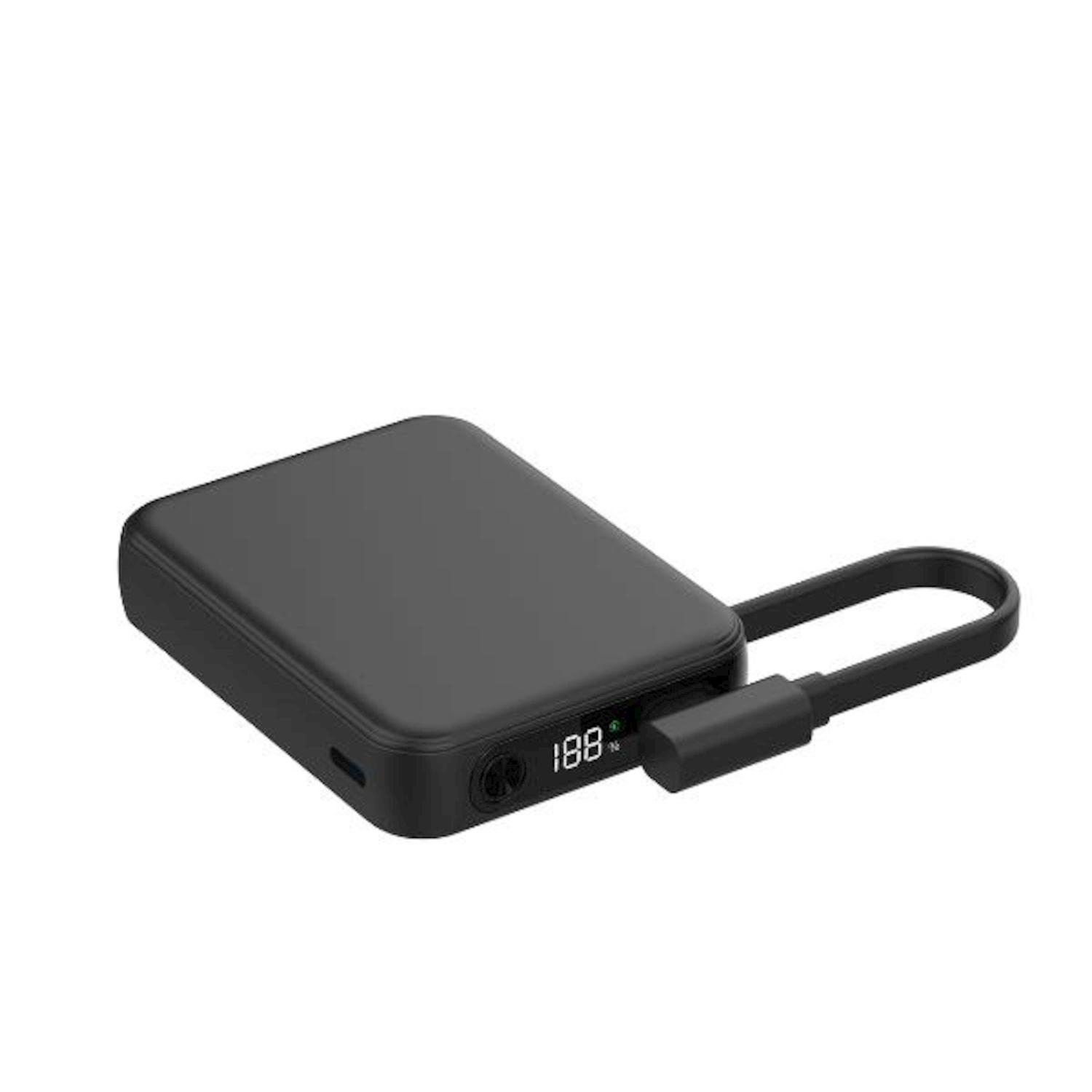 Power bank nero con cavo e display digitale 188.