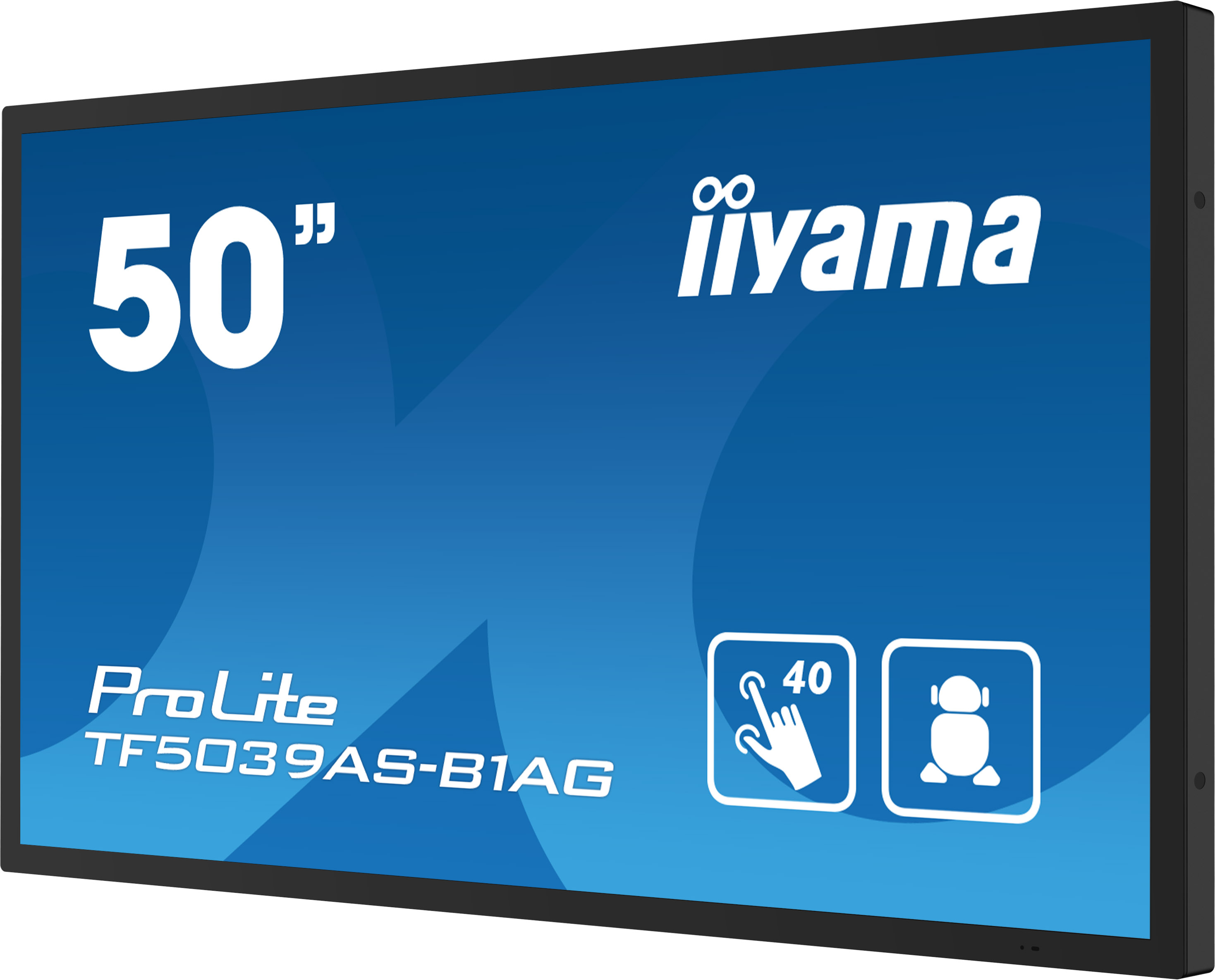 50-Zoll Iiyama ProLite TF5039AS-B1AG Touchscreen mit 40 Touchpunkten.
