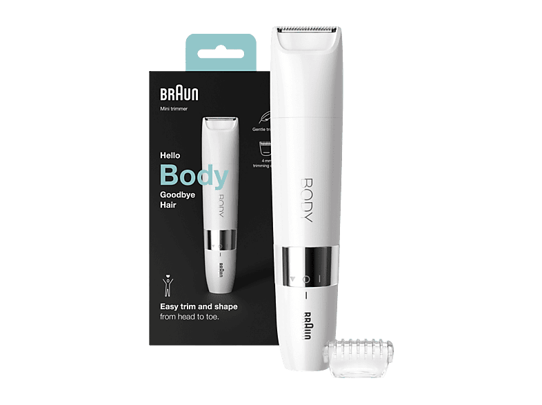 Braun Bs1000 Body Mini Trimmer Islak&Kuru Vücut Tüy Kesme Makinesi Beyaz