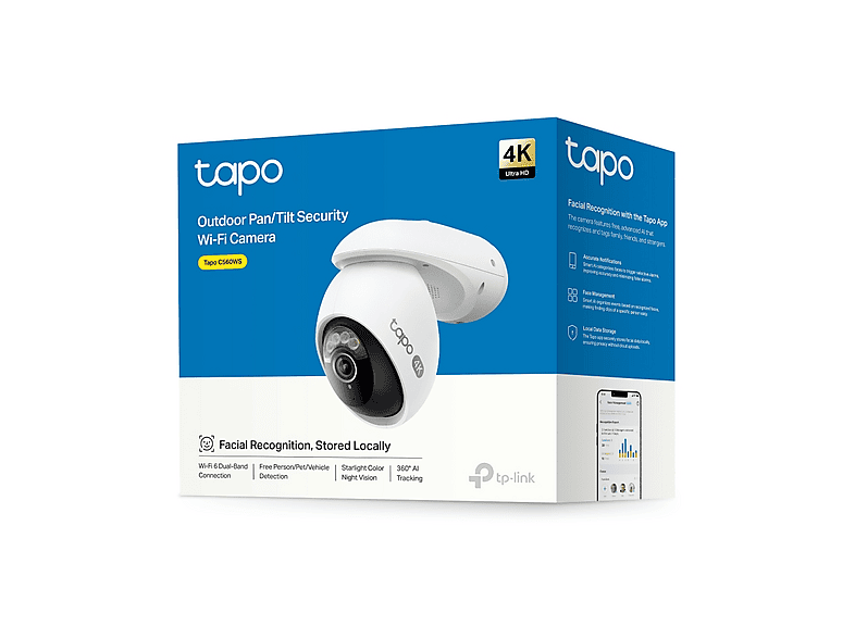 TP-LINK Tapo C560WS 4K 8MP Dış Mekan Güvenlik Kamerası Yüz Tanıma