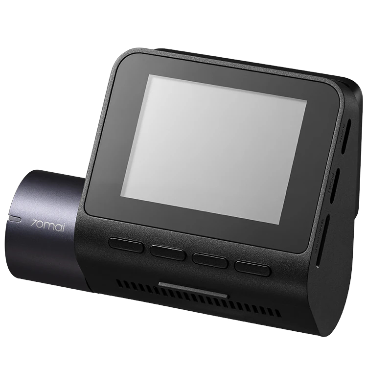 Czarna kamera samochodowa 70mai z ekranem i przyciskami.