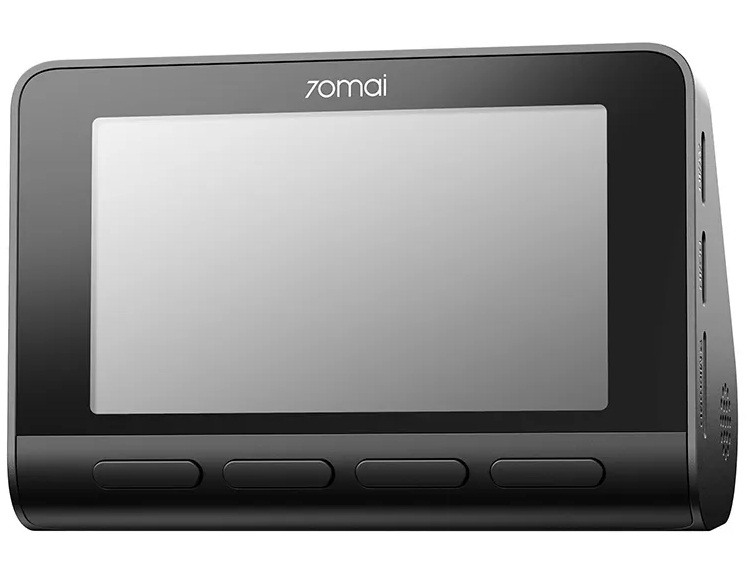 Czarna kamera samochodowa 70mai z dużym ekranem i trzema przyciskami sterującymi.