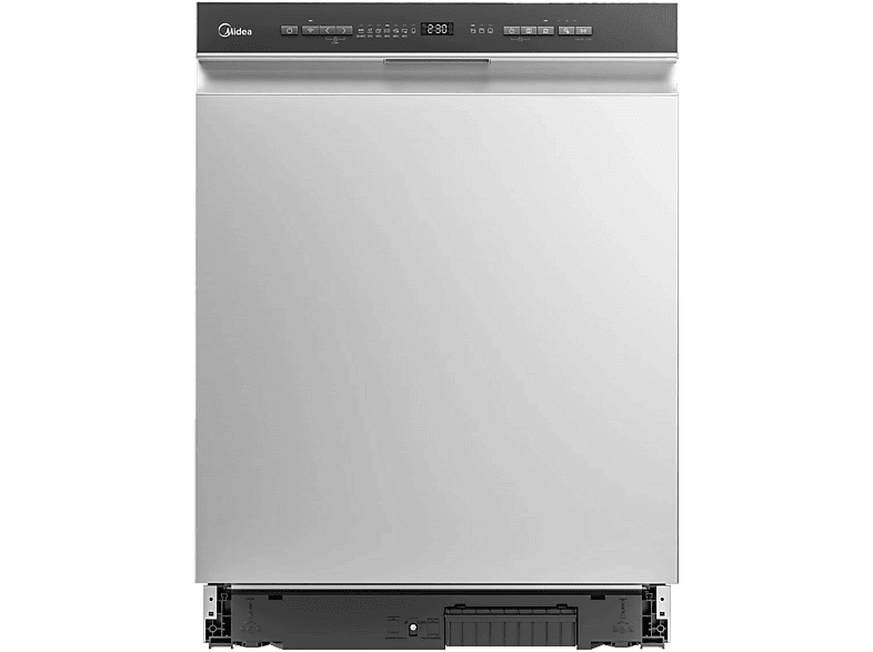 Midea MDWEU1433DSS-RB Geschirrspüler (Standgerät, Besteckkorb, 598 mm breit, 42 dB(A), B, Silber/Schwarz)