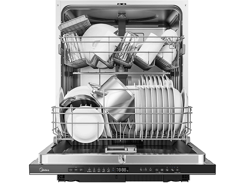 Midea MDWEB1403MB-RB Geschirrspüler (Unterbaugerät, Besteckkorb, 598 mm breit, B, Inox) — Foto 2 von 2