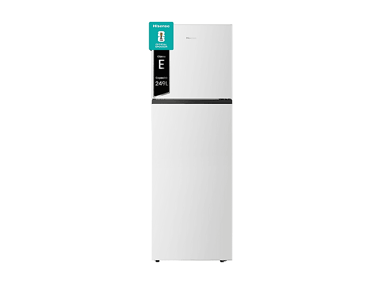 FRIGORIFERO DOPPIA PORTA HISENSE RT327N4AWE, Capacità netta totale 249 l, Rumorosità: 41 dB(A), 3 ripiani, Dimensioni: L 55 cm A 167,6 P 56,7 cm, Bianco, Classe E