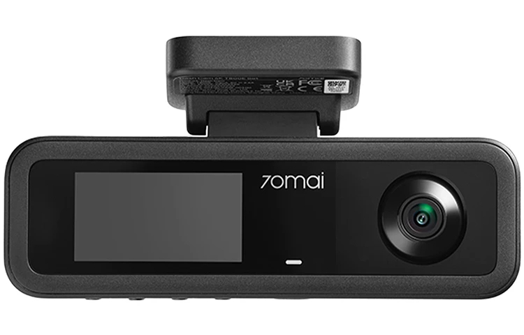 Czarna kamera samochodowa 70mai z obiektywem i ekranem.