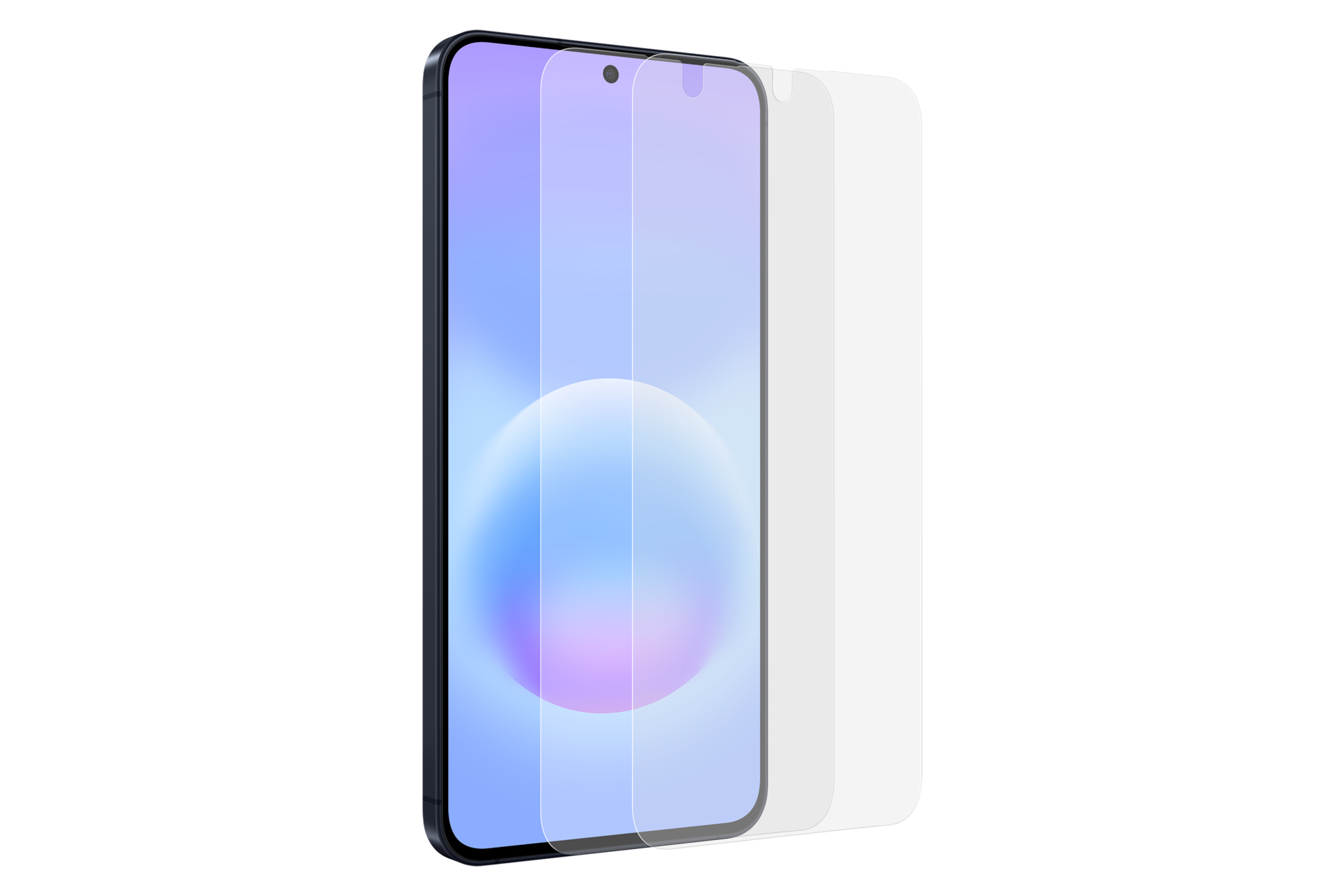 Smartfon z dwiema osłonami ekranu.