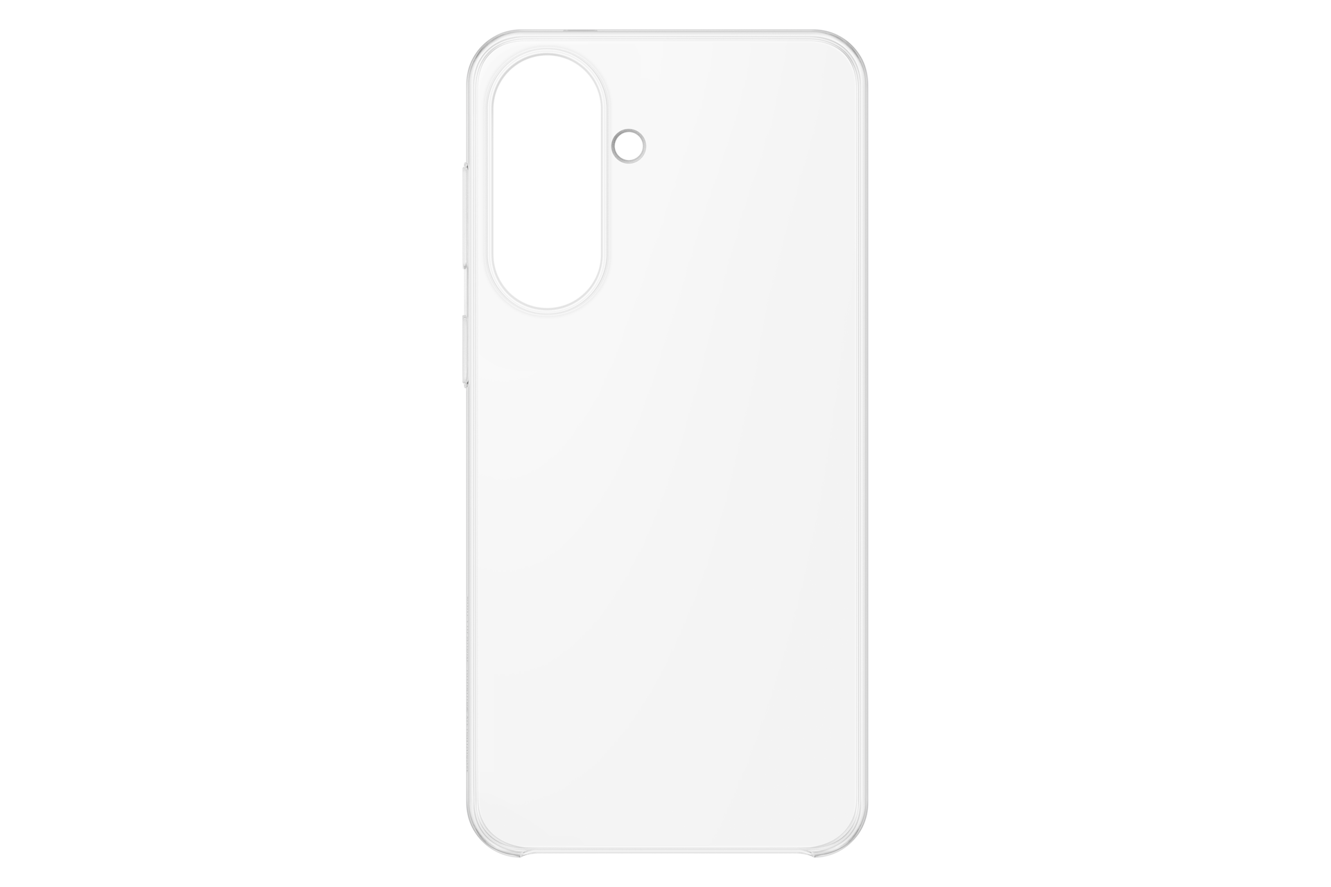 Białe etui na telefon z prostokątnym wycięciem na aparat.