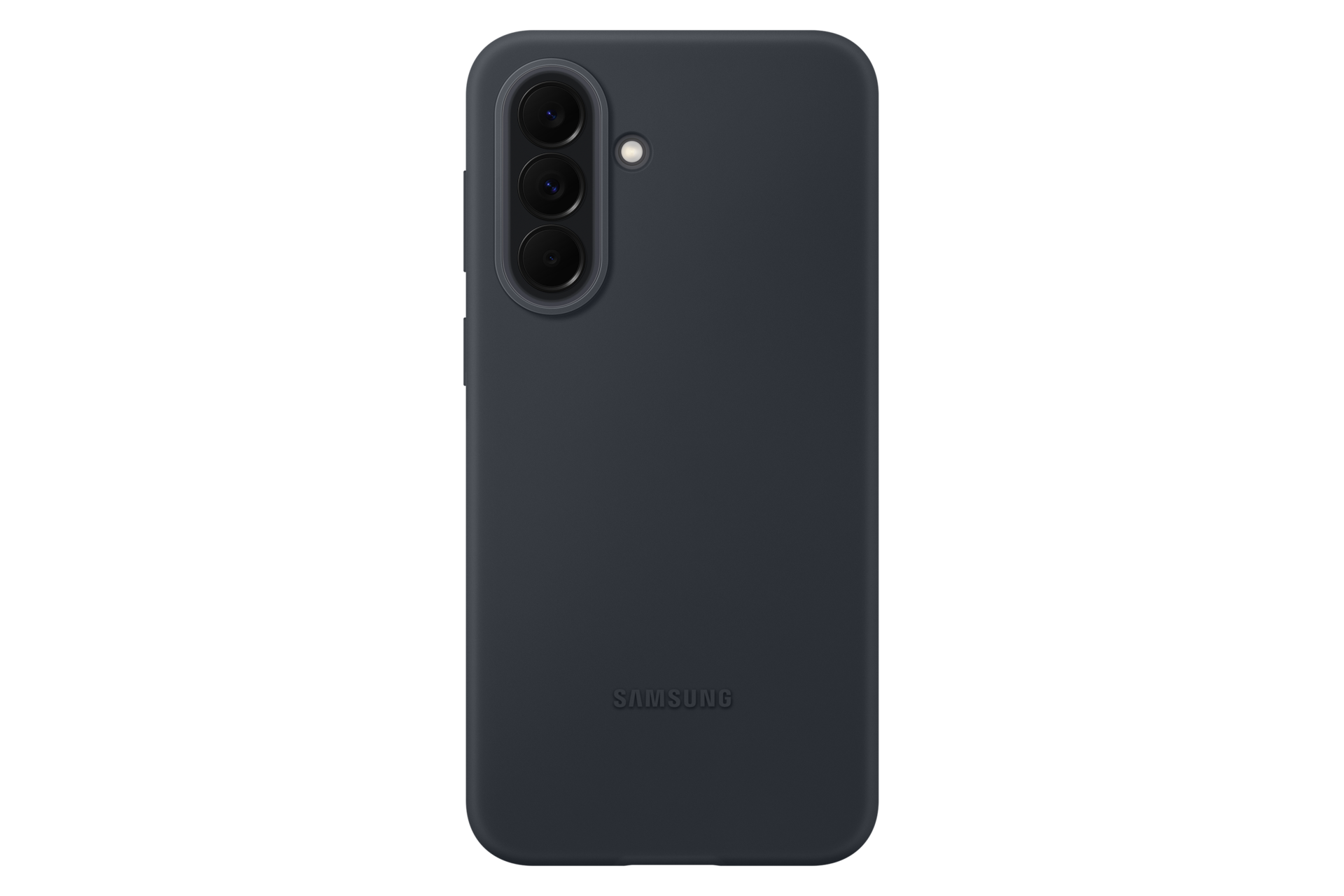Ciemnoszare etui Samsung z obiektywami i lampą błyskową.