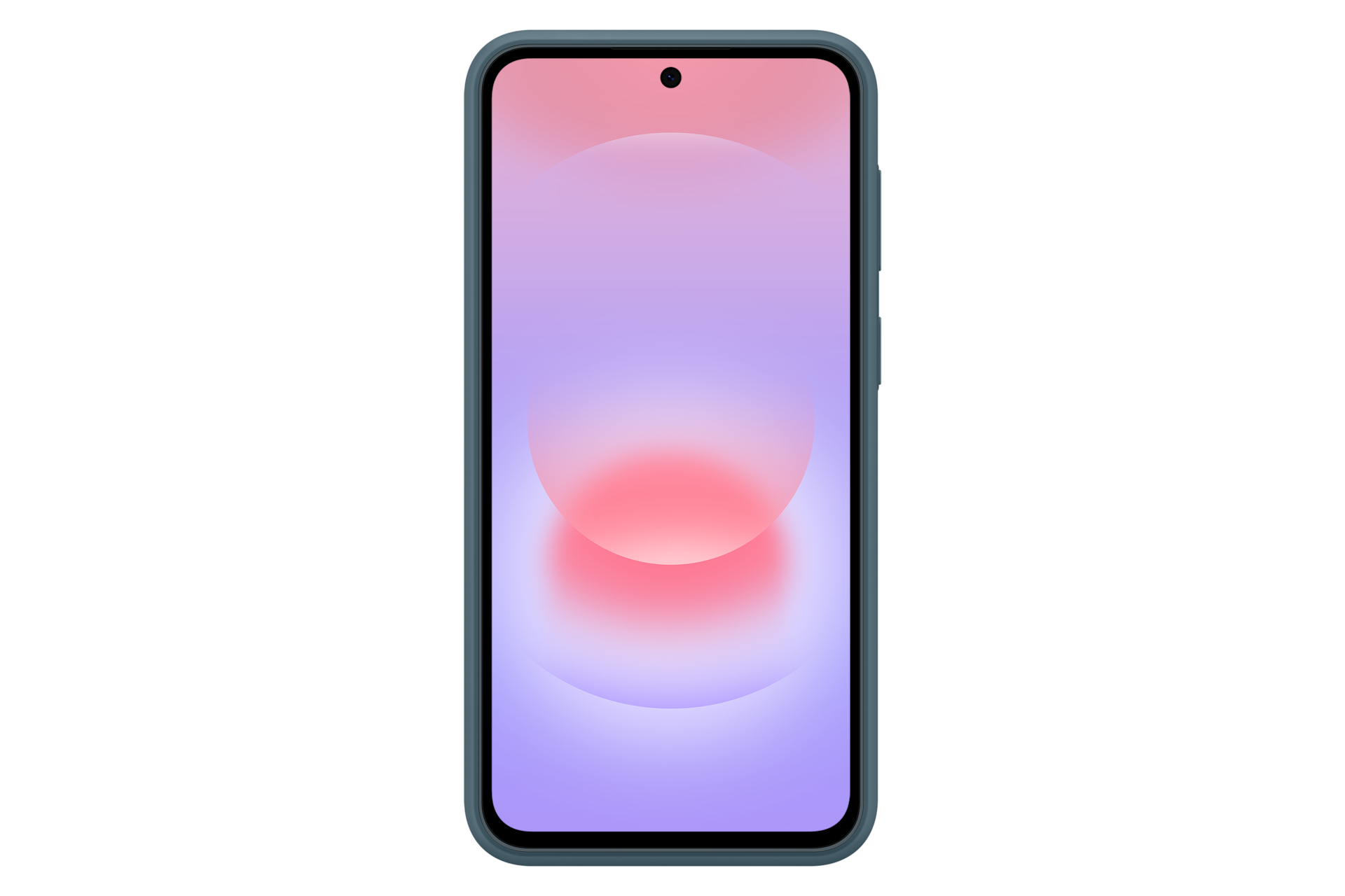 Smartfon wyświetlający gradient od fioletu do różu na ekranie.