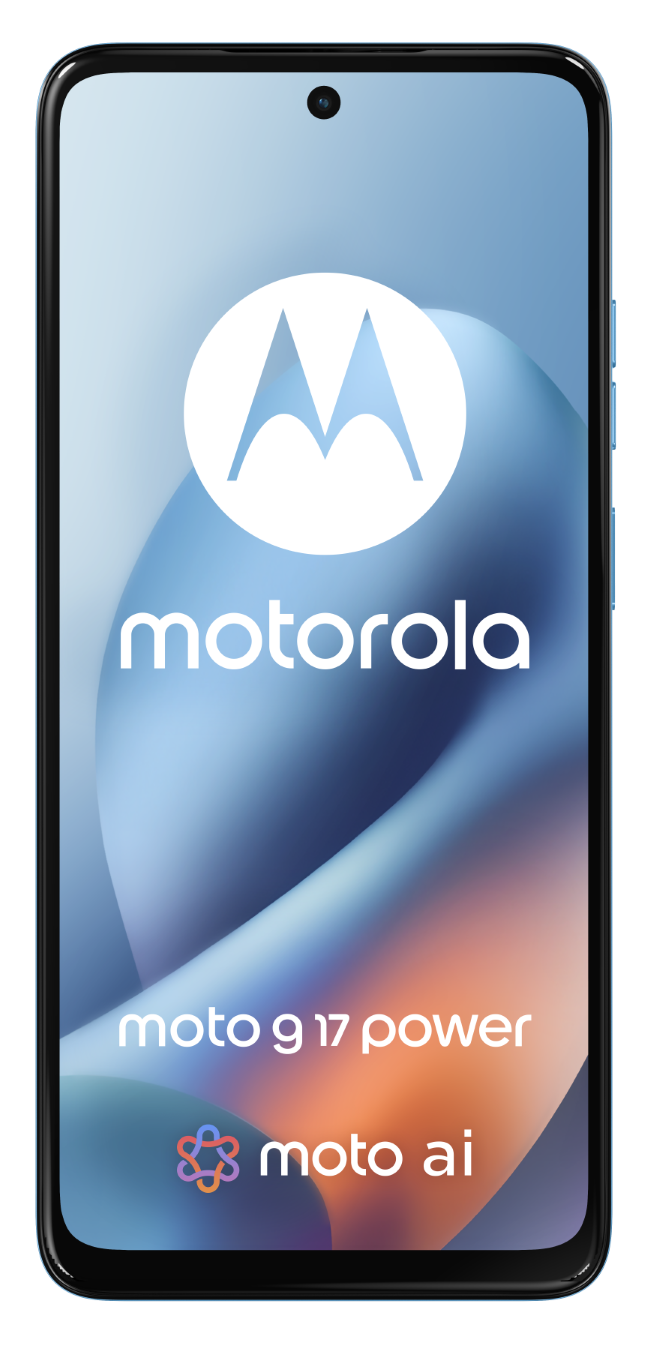 Smartfon Motorola Moto G17 Power z logo Motorola i Moto AI.