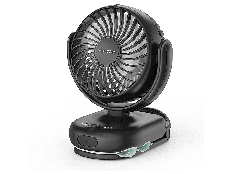 Momcozy PF002-BL00BA-A Clip-On-Kinderwagenventilator, schwarz