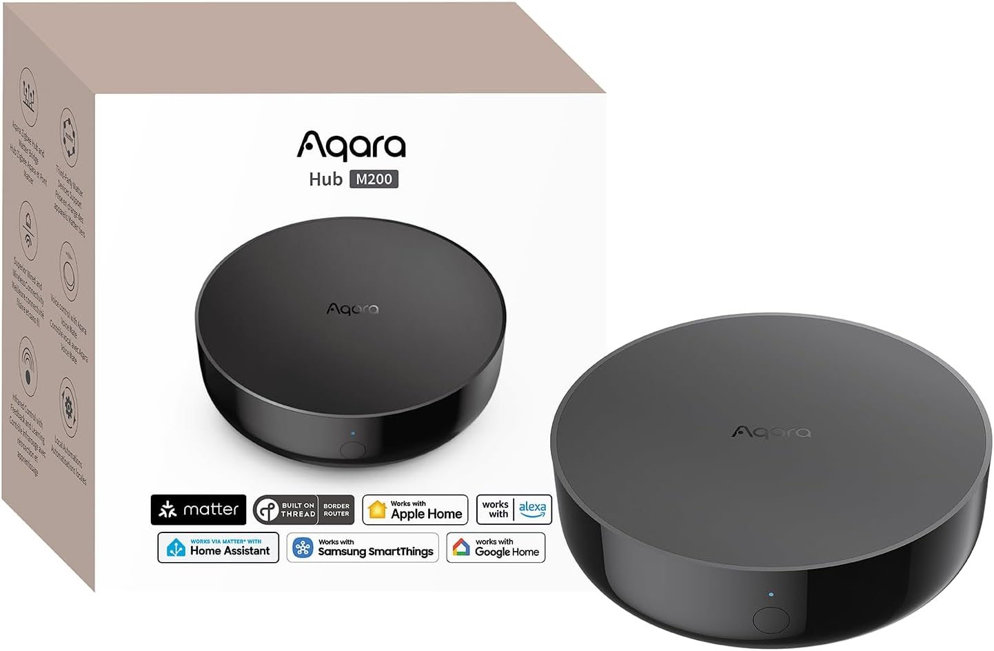 Aqara Hub M200 okosotthon eszköz Matterrel, Apple Home, Alexa, Google Home.