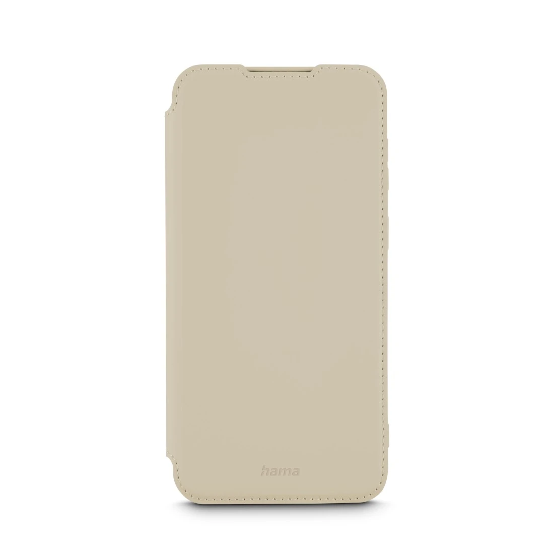 Eine beige Handyhülle mit dem Hama-Logo unten.