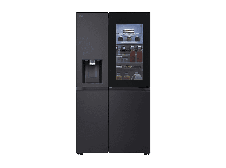 Frigorifero americano LG GSXE91EVAD InstaView, Sistema Multi Flow: Sì; raffreddamento frigorifero: No Frost; congelatore: Frost, Capacità netta totale 628 l, Rumorosità: 35 dB(A), LAN wireless, Dispenser acqua, ghiaccio, Dimensioni: L 91,3 cm A 179 P 73,5