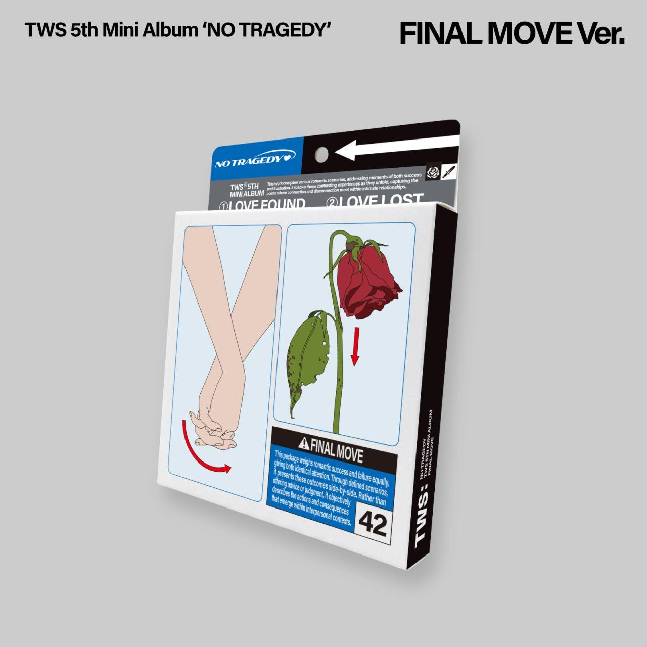 Albumcover für TWS 5. Mini-Album 'NO TRAGEDY' FINAL MOVE Ver. mit Handillustration.