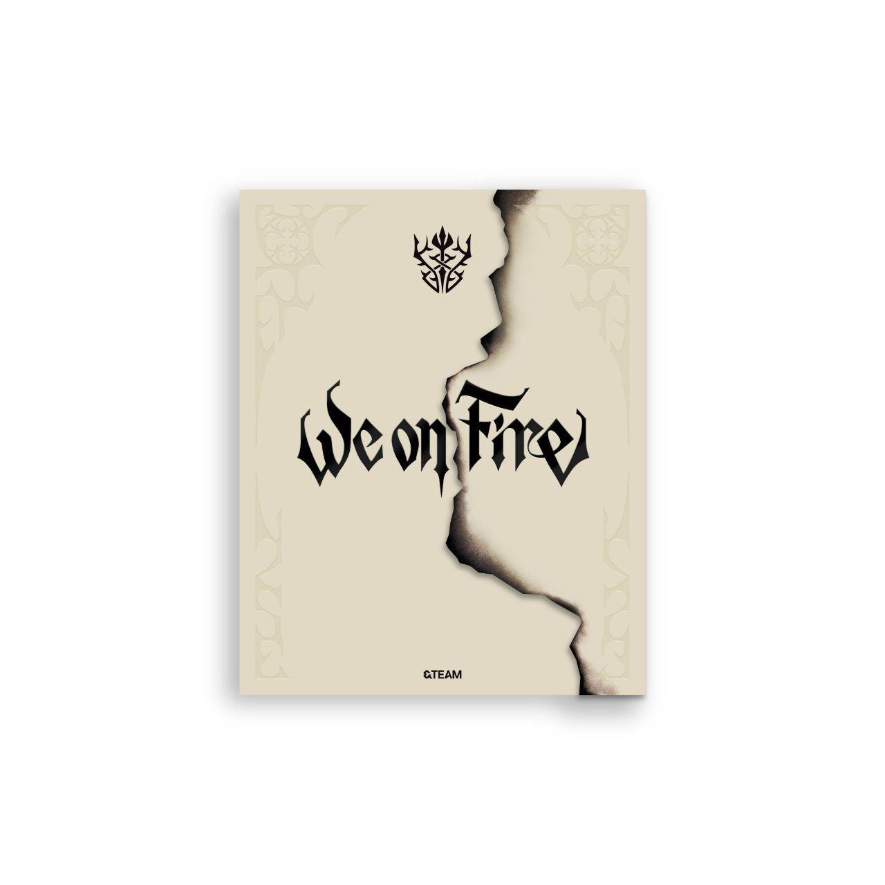 Ein Albumcover mit dem Titel "We on Fire" und einem Logo.