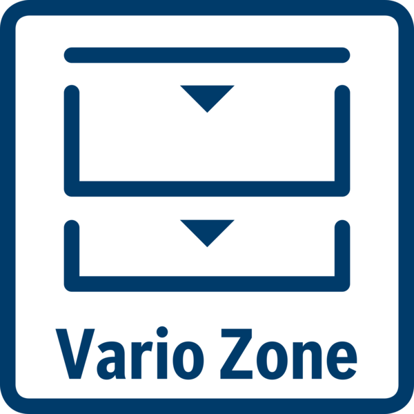 Aşağı okları olan iki kutulu Vario Zone sembolü.