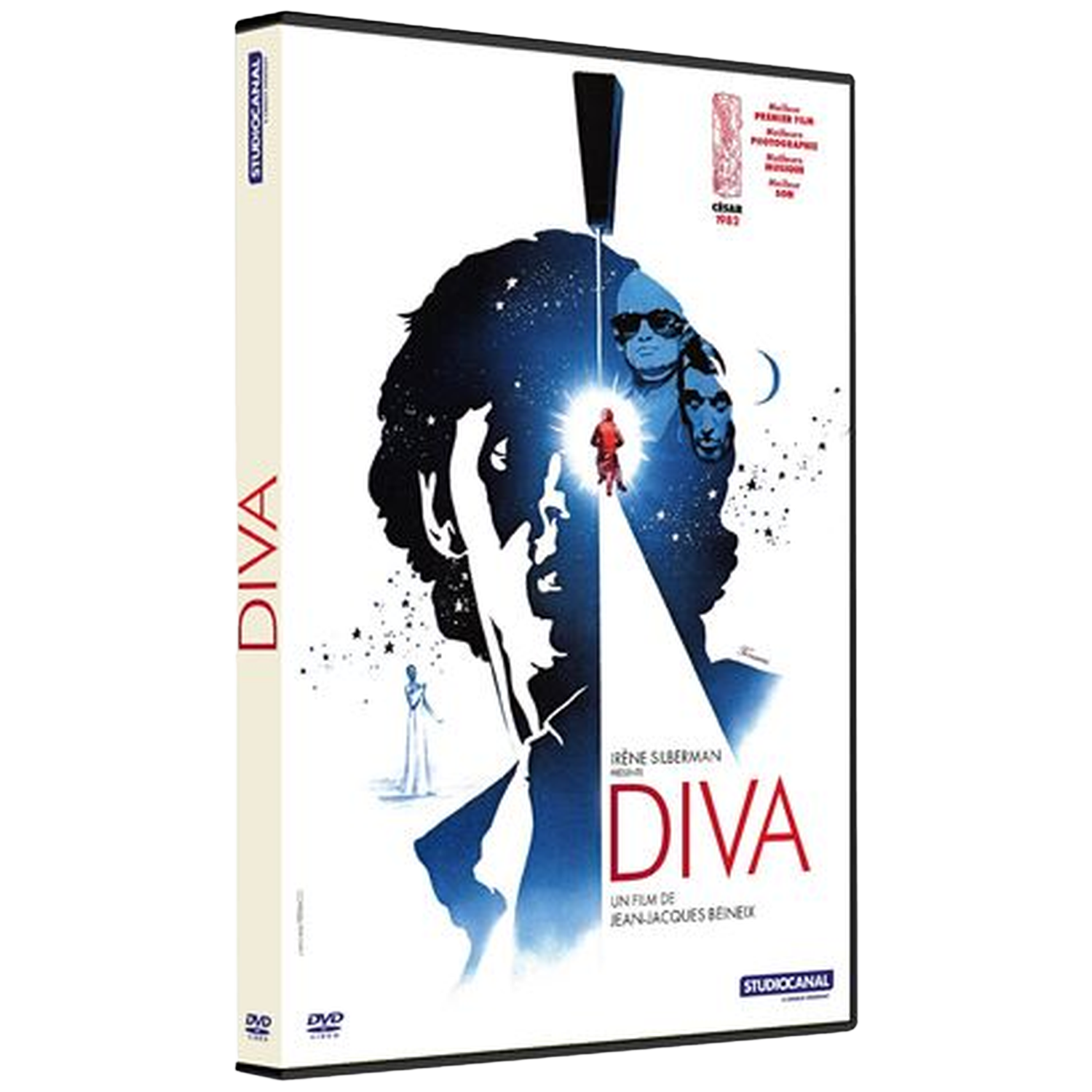 Jaquette DVD du film Diva, avec ciel étoilé et visages.