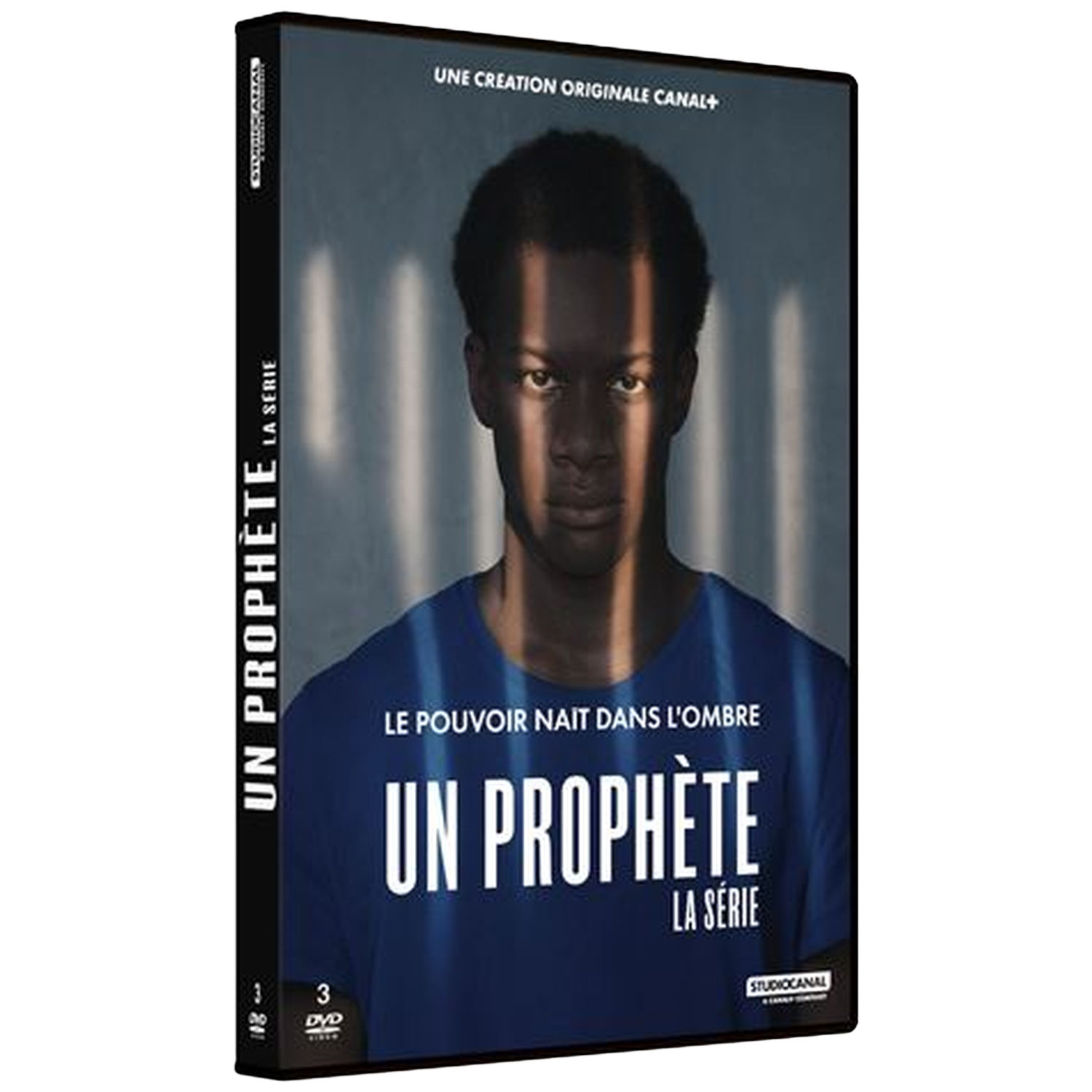 Couverture DVD avec portrait d'un homme sur fond sombre.