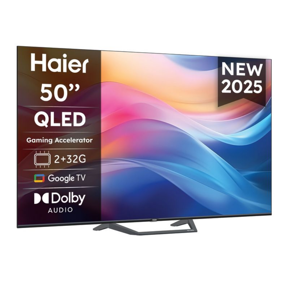 TV Haier QLED de 50" con Acelerador de Juegos, 2+32G, Google TV, Dolby Audio. Nuevo 2025.