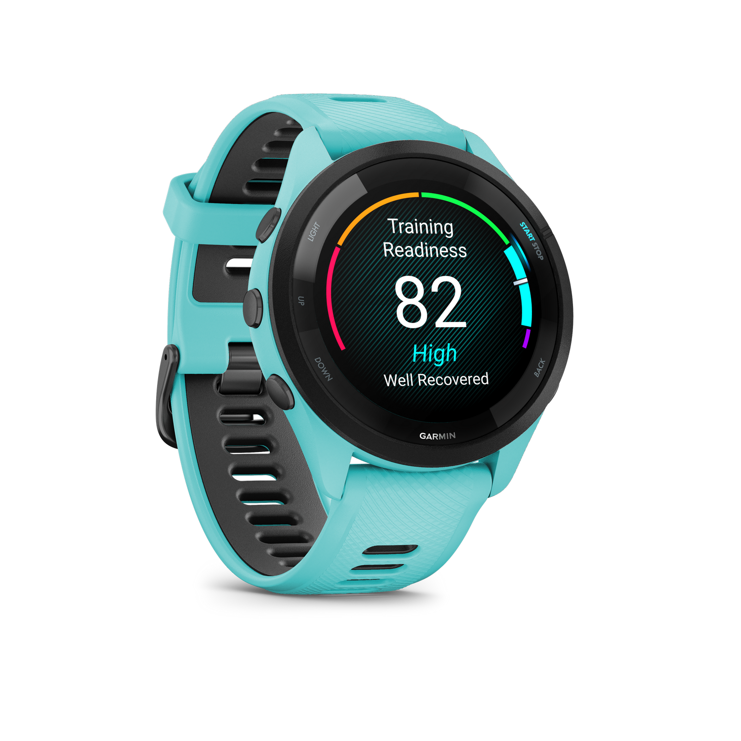 Reloj inteligente Garmin turquesa muestra 82 de Preparación para el Entrenamiento.