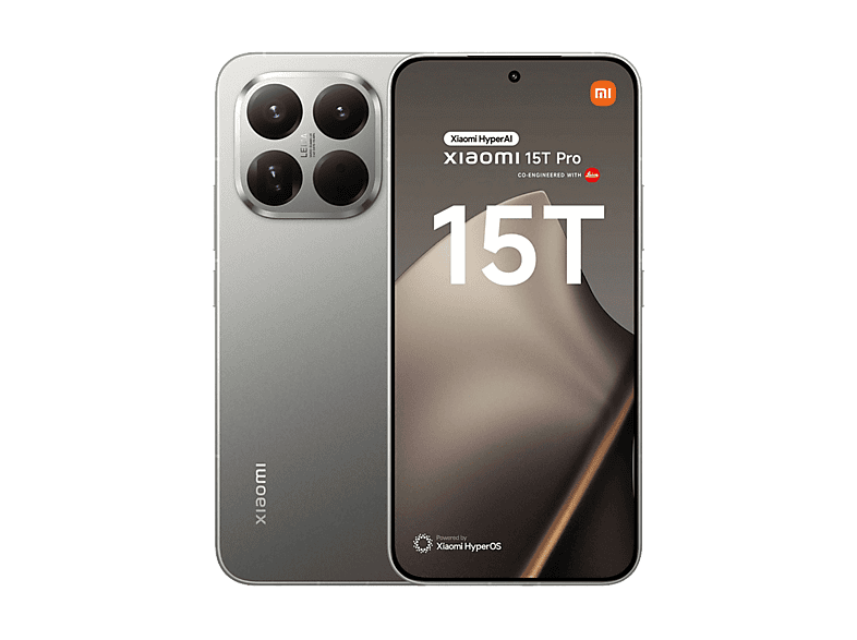 Móvil - Xiaomi 15T Pro, Gris, 256 GB, 12 GB RAM, 6.83 " AMOLED, MediaTek Dimensity 9400+, 5500 mAh