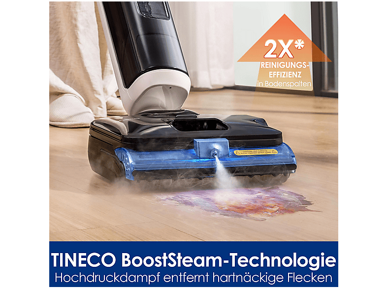 Tineco FLOOR one S6 Stretch Steam Plus Nass-Trockensauger mit Dampfreinigung, Weiß — Foto 4 von 5