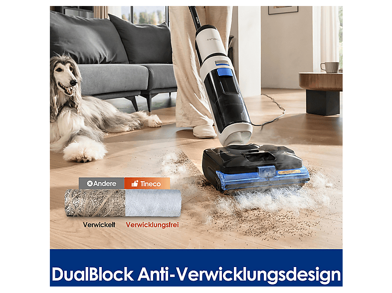 Tineco FLOOR one S6 Stretch Steam Plus Nass-Trockensauger mit Dampfreinigung, Weiß — Foto 3 von 5