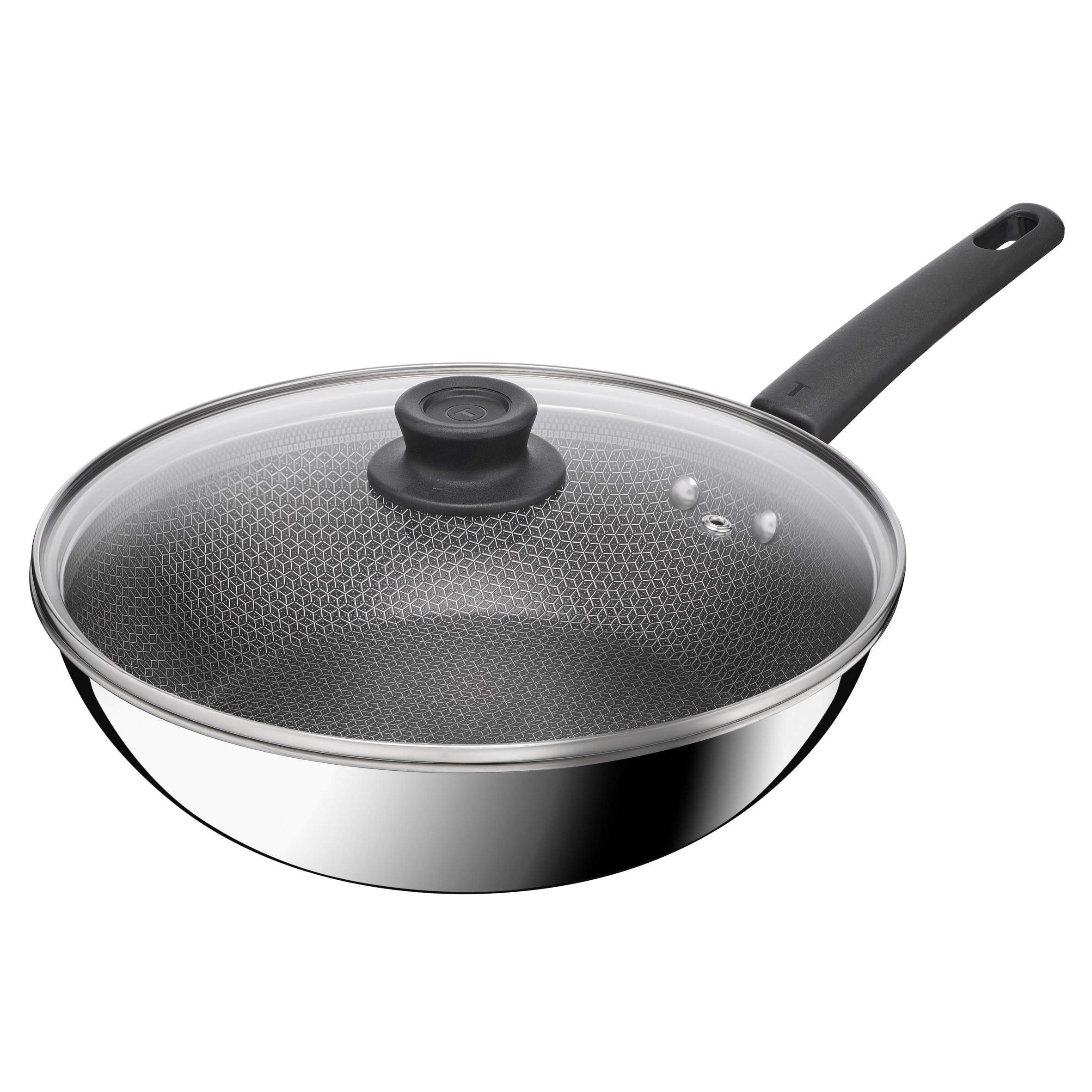 TEFAL E3411655 Power HybridMesh wok 28 cm fedővel