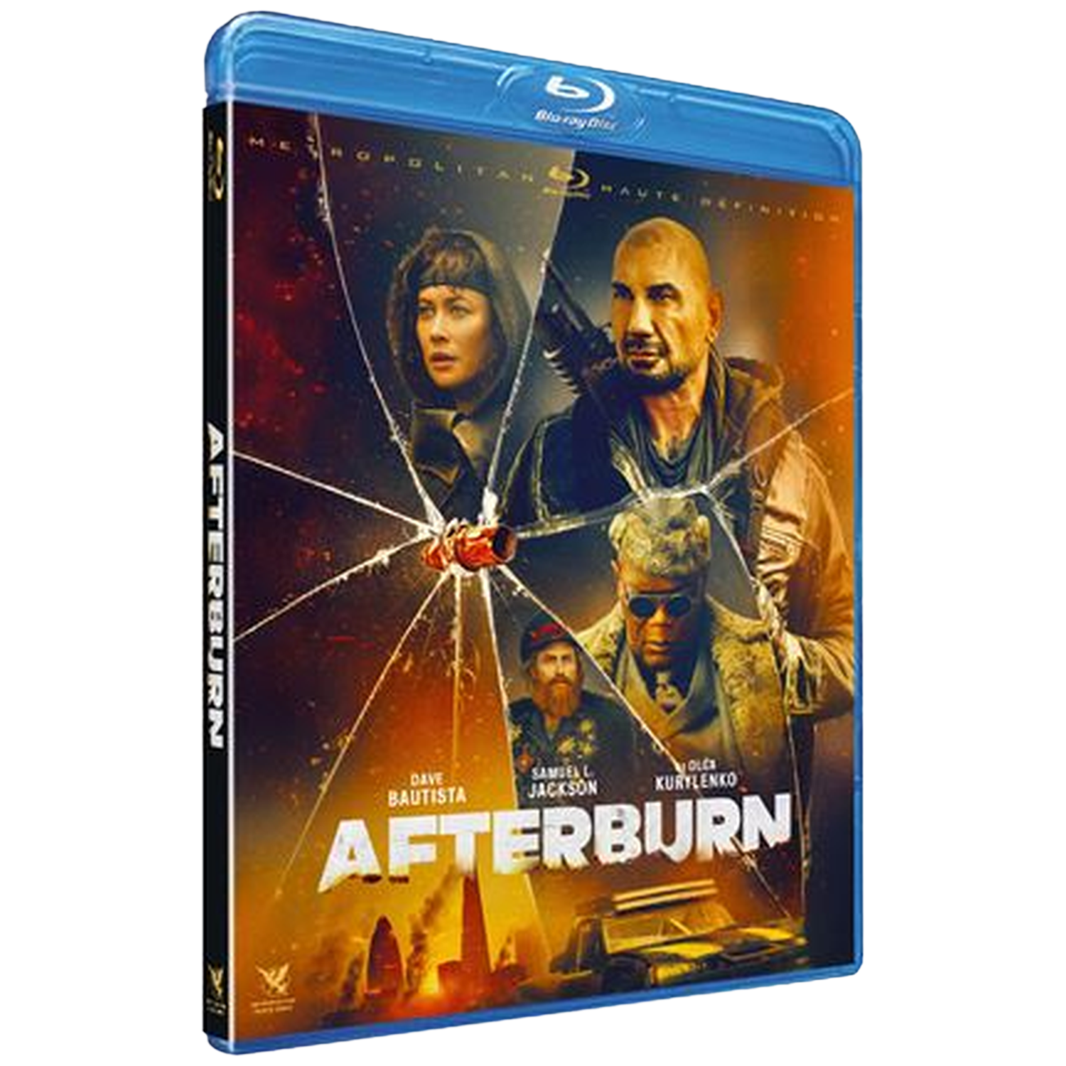 Boîtier Blu-ray "Afterburn" avec Dave Bautista, Samuel L. Jackson, Olga Kurylenko.