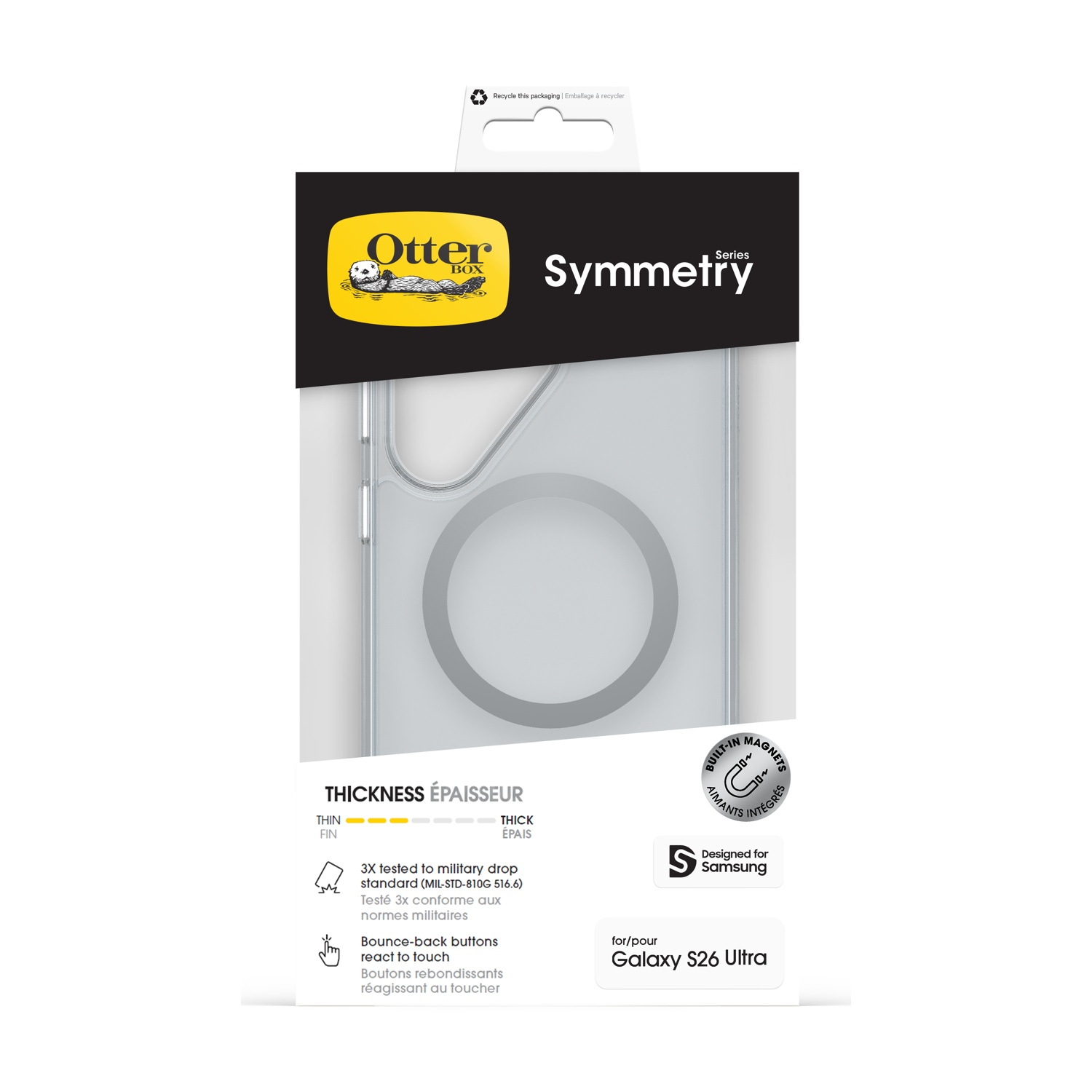 Custodia OtterBox Symmetry per Samsung Galaxy S26 Ultra con magneti.