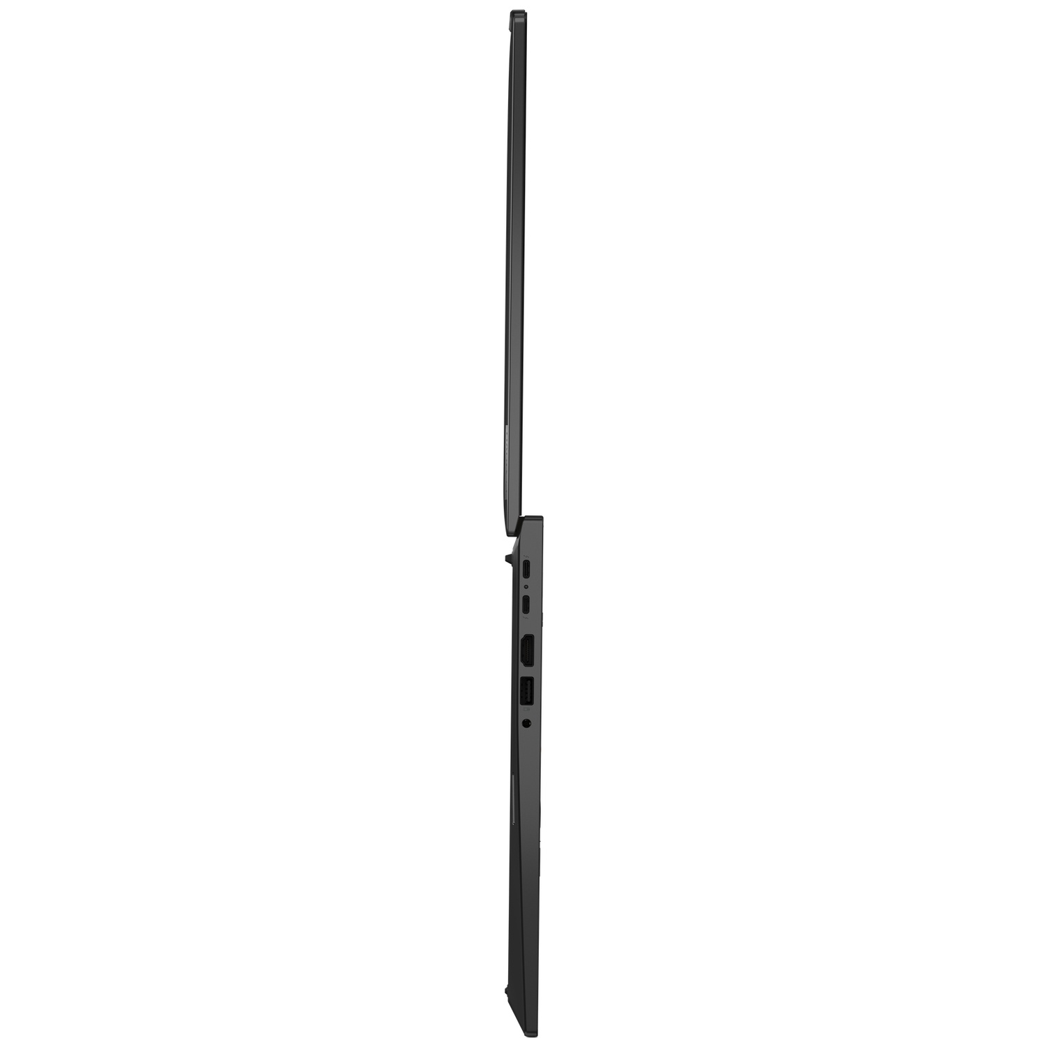 Dark laptop side with ports, viewed from the right.
