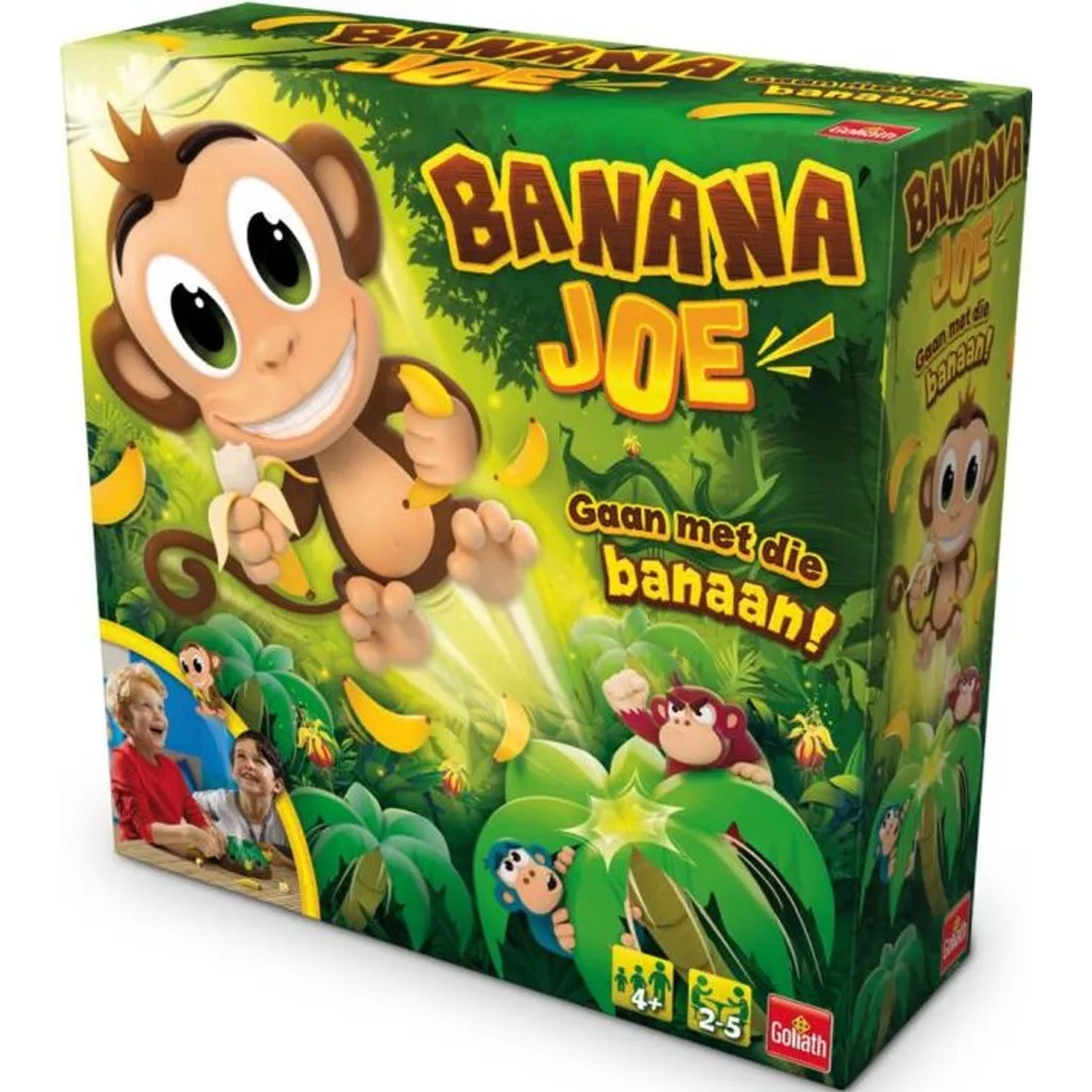 Banana Joe bordspel doos met apen, bananen en jungle thema.