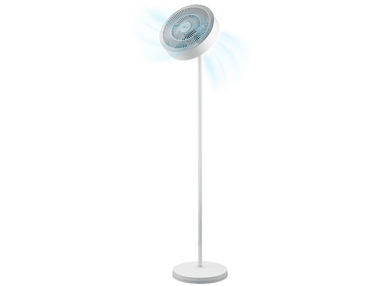 Ventilador de pie - Cecotec EnergySilence FanLamp, 36 W DC, Aro luz LED 3 tonos, Salida aire reversible, giro 360°, Táctil, mando, 9 modos, Blanco