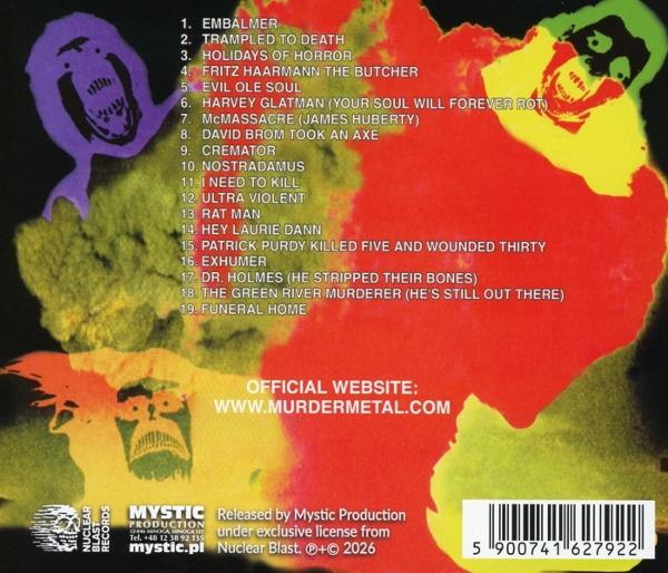 Album-Cover mit Songliste, Website und Barcode. Bunte abstrakte Formen.