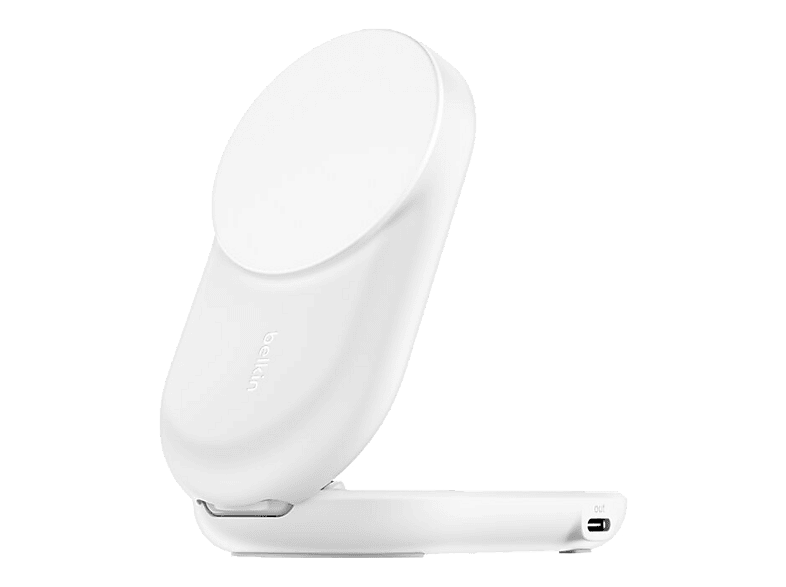 Cargador móvil inalámbrico - Belkin WIZ039kqWH, Compatible con dispositivos tecnología Qi2 de 25 W, Carga inalámbrica, Blanco