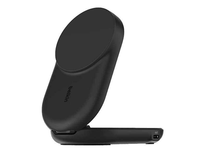 Cargador móvil inalámbrico - Belkin WIZ039kqBK, Compatible con dispositivos tecnología Qi2 de 25 W, Carga inalámbrica, Forma circular, Negro