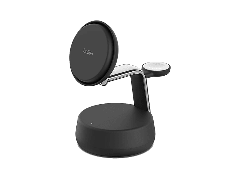 Cargador móvil inalámbrico - Belkin WIZ040kqCH, Compatible con dispositivos tecnología Qi2 25W, ChillBoost™, 3 en 1, Negro