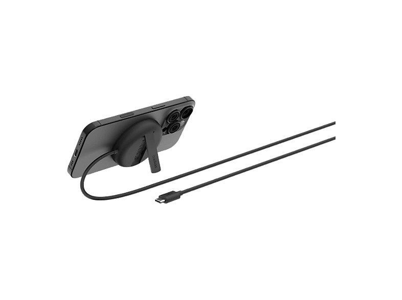 Cargador móvil inalámbrico - Belkin WIA011hqBK, Dispositivos compatibles con Qi2 o MagSafe, Carga inalámbrica rápida de 15 W, Negro