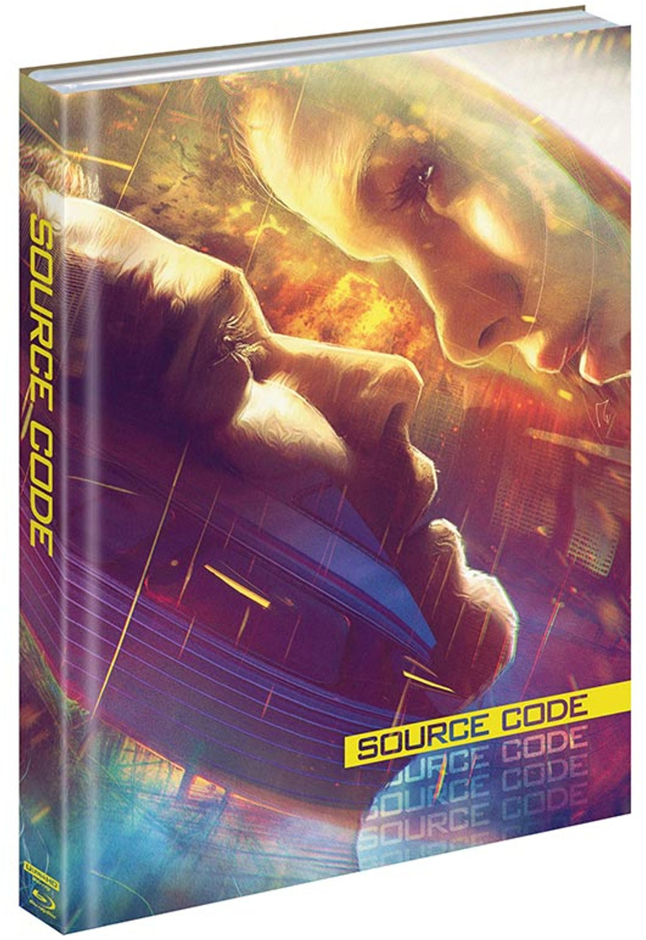 Ein Buchcover mit zwei Gesichtern, die sich gegenüberstehen, und dem Titel SOURCE CODE.