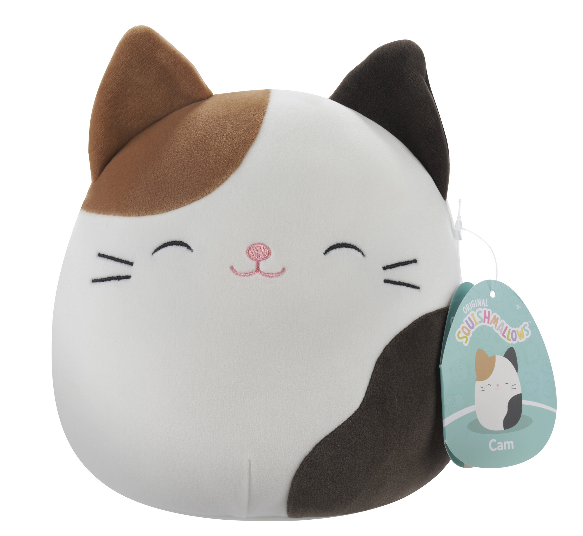 JAZWARES Squishmallows 20 cm-es Cam barna-fehér cirmos macska plüssfigura (SQCR05992)