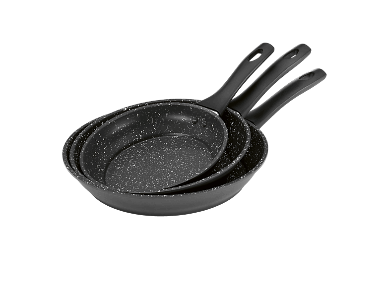 bratmaxx 19944 Karbonstahl Pfannenset (Carbon, 20+24+28cm, passend für alle Herdarten)