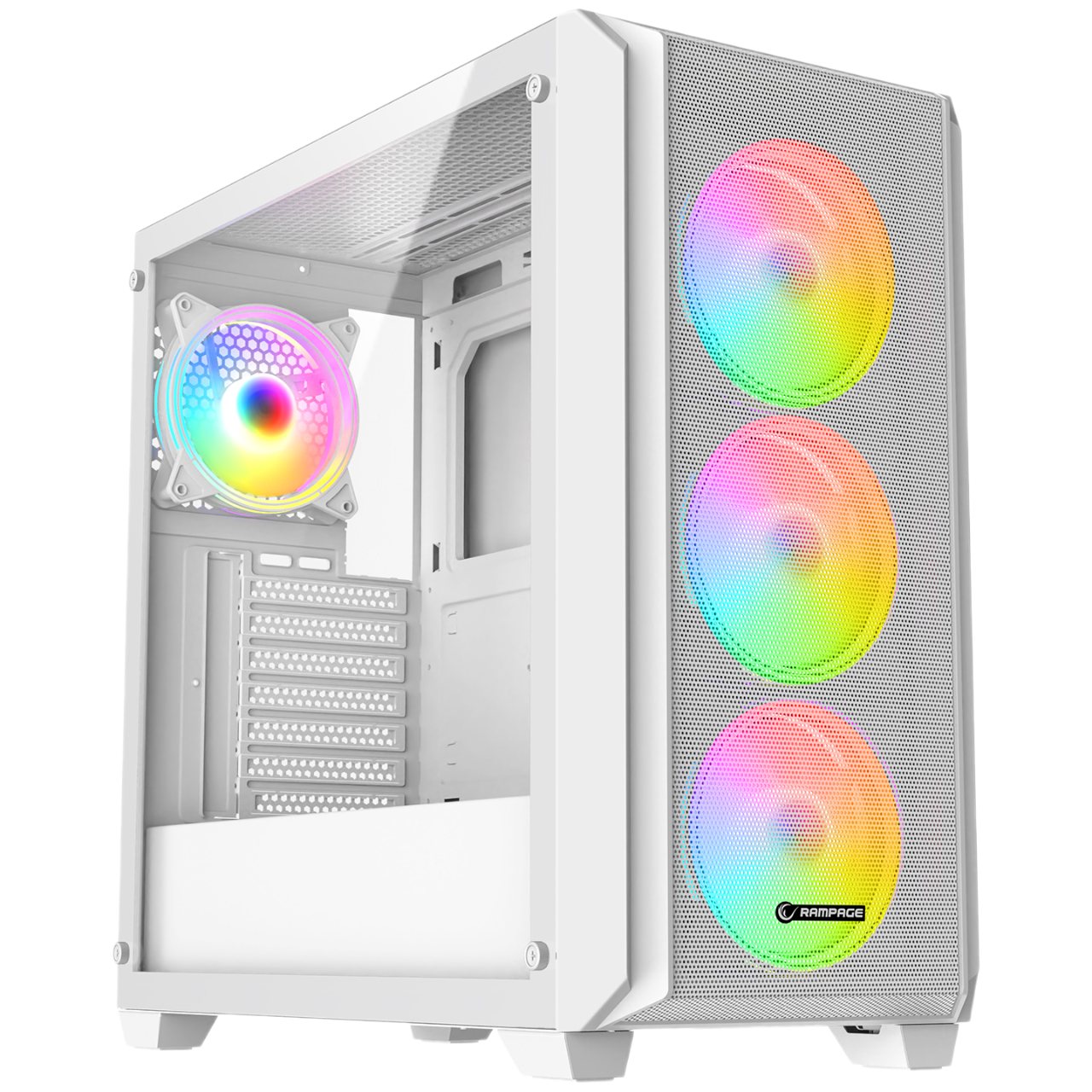 RAMPAGE Elysian Mesh 850W PSU Dahil Beyaz RGB Fanlı